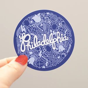 Blue Philadelphia Icons Sticker