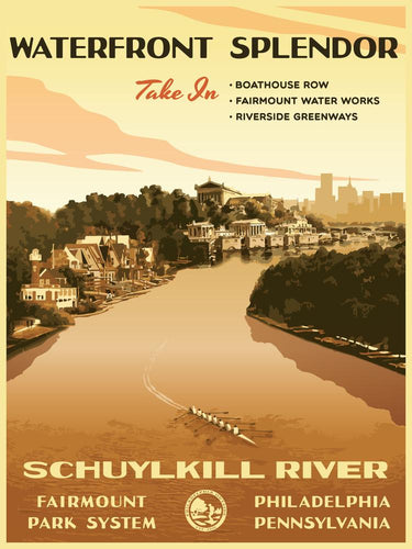 Schuylkill River Poster by Philly Outside at local housewares store Division IV in Philadelphia, Pennsylvania