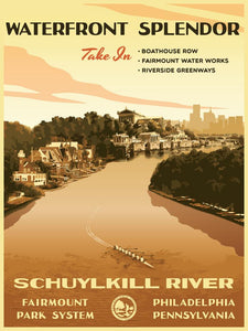 Schuylkill River Poster by Philly Outside at local housewares store Division IV in Philadelphia, Pennsylvania