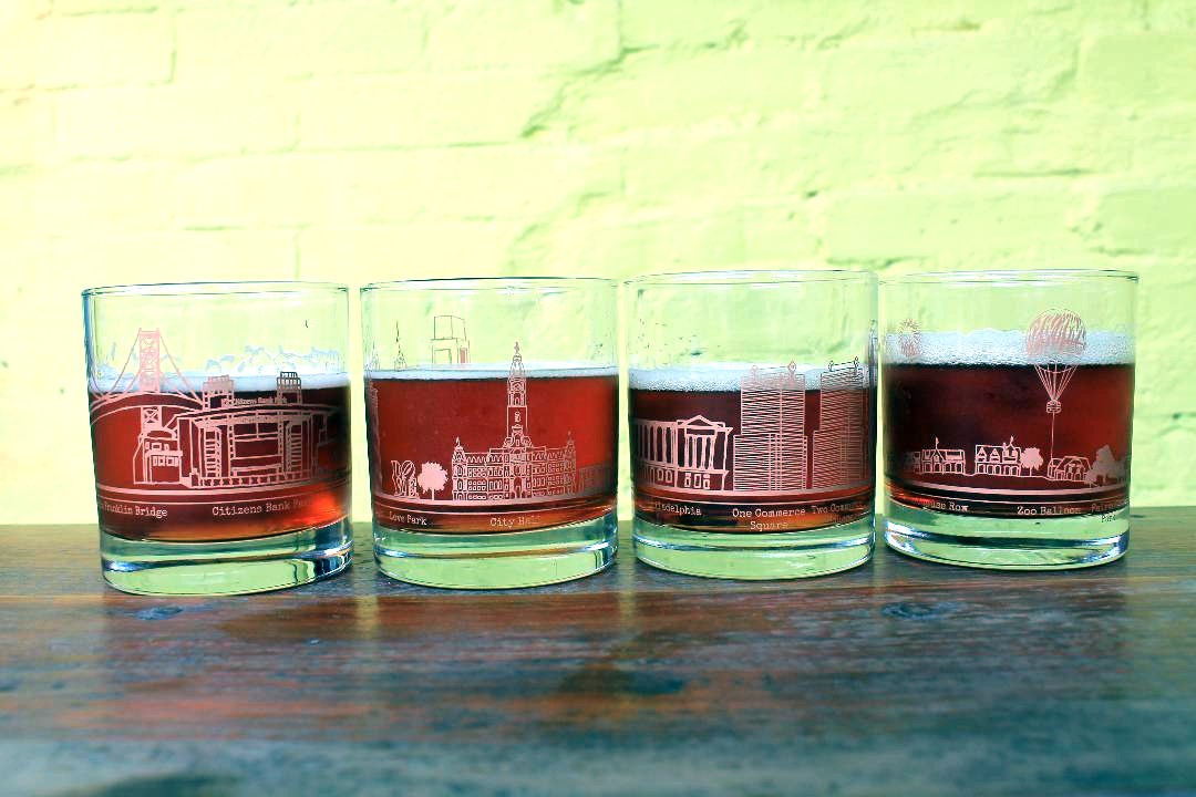 Philadelphia Skyline Rocks Glasses – Ali's Wagon Philadelphia Skyline Rocks Glasses – Ali's Wagon