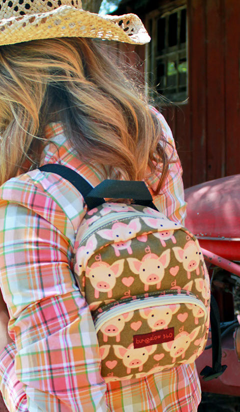 Pig Canvas Kids Backpack