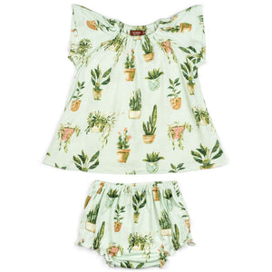 Potted Plants Bamboo Tunic & Bloomer Set