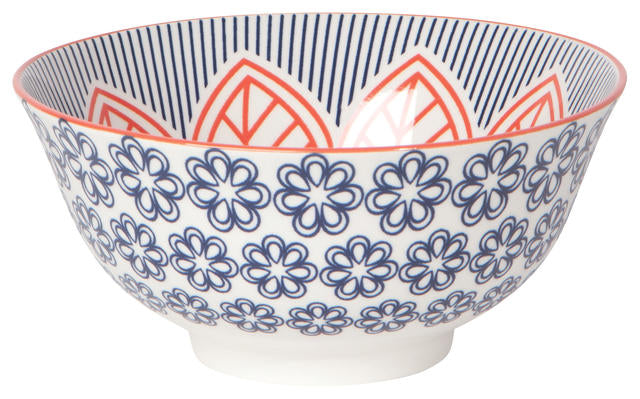 Red Floral Stamped Bowl