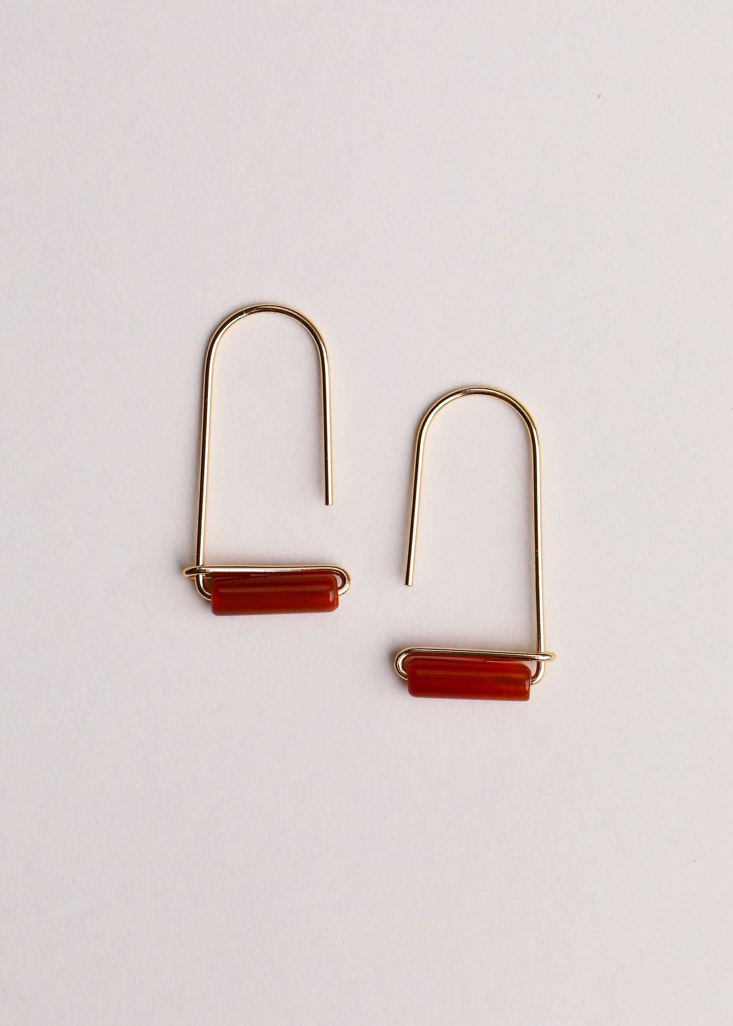 Carnelian Agate Gem Drop Earrings