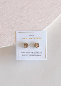Rose Gold Druzy Prong Stud Earrings