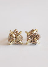 Load image into Gallery viewer, Rose Gold Druzy Prong Stud Earrings