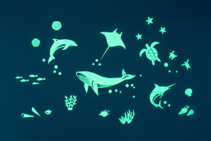 Sea Animals Glow in the Dark Sticker Set