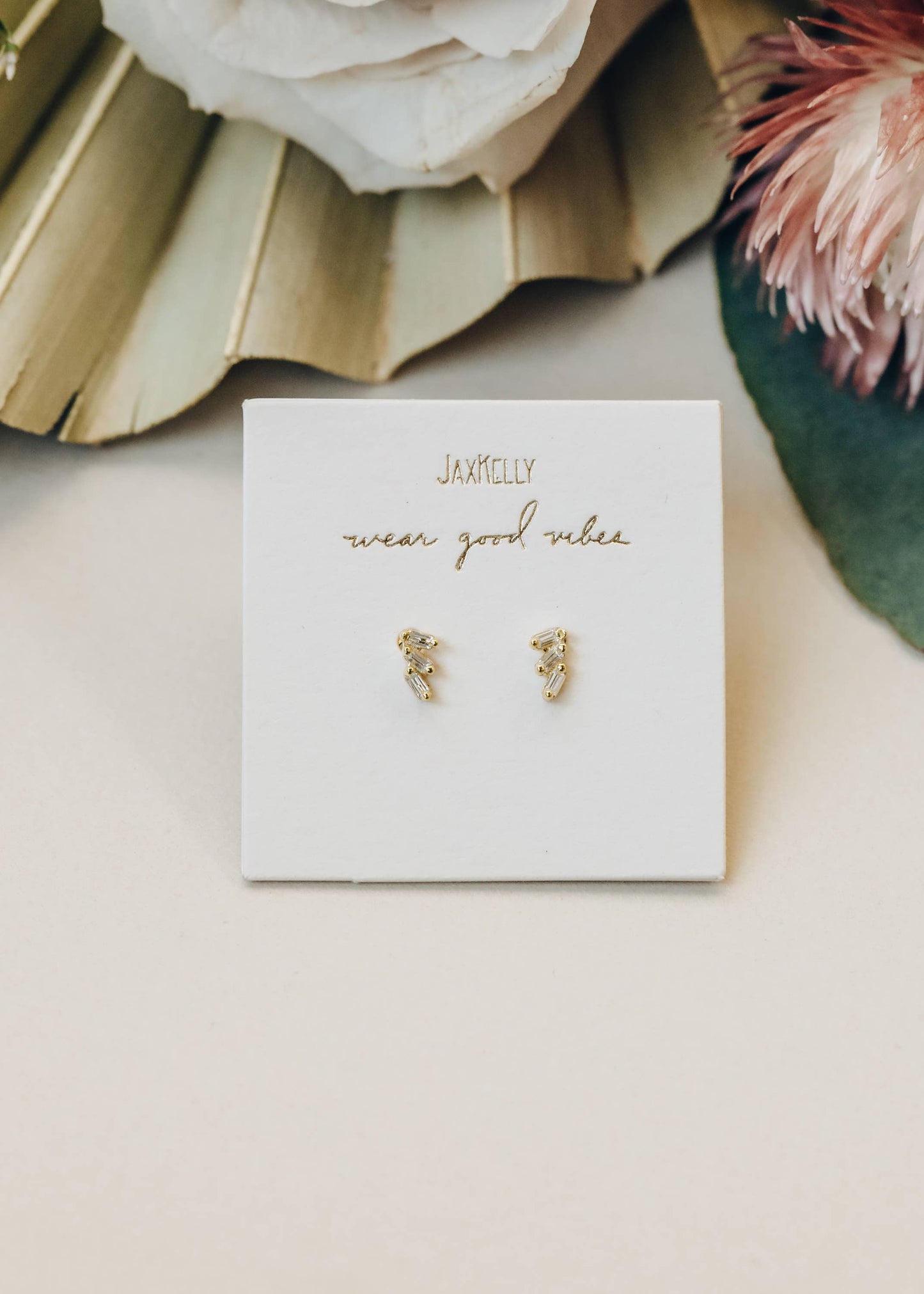 Offset Trio Stack Stud Earrings