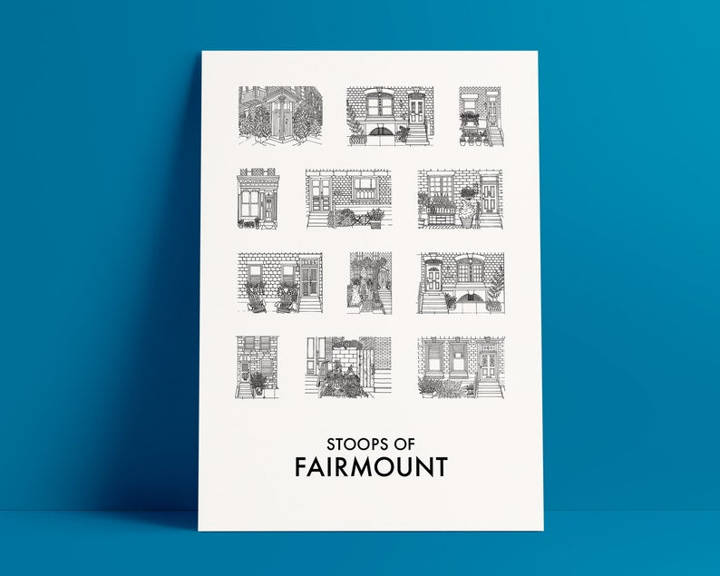 Black & White Stoops of Fairmount Print