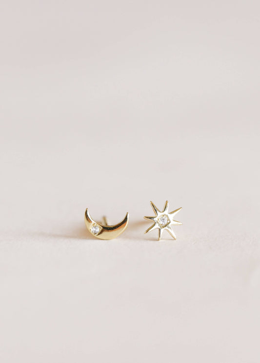 Sun & Moon Compliments Stud Earrings