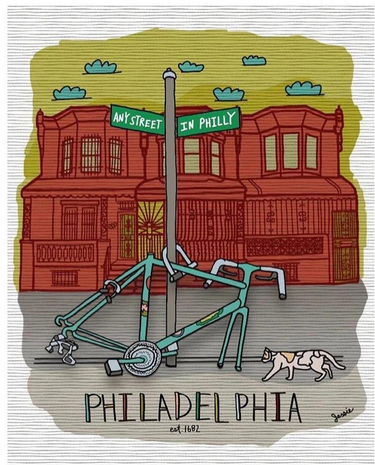 Any Street In Philly Bike Print