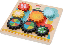 Load image into Gallery viewer, Busy Train Wood Twist &amp; Gears Puzzle