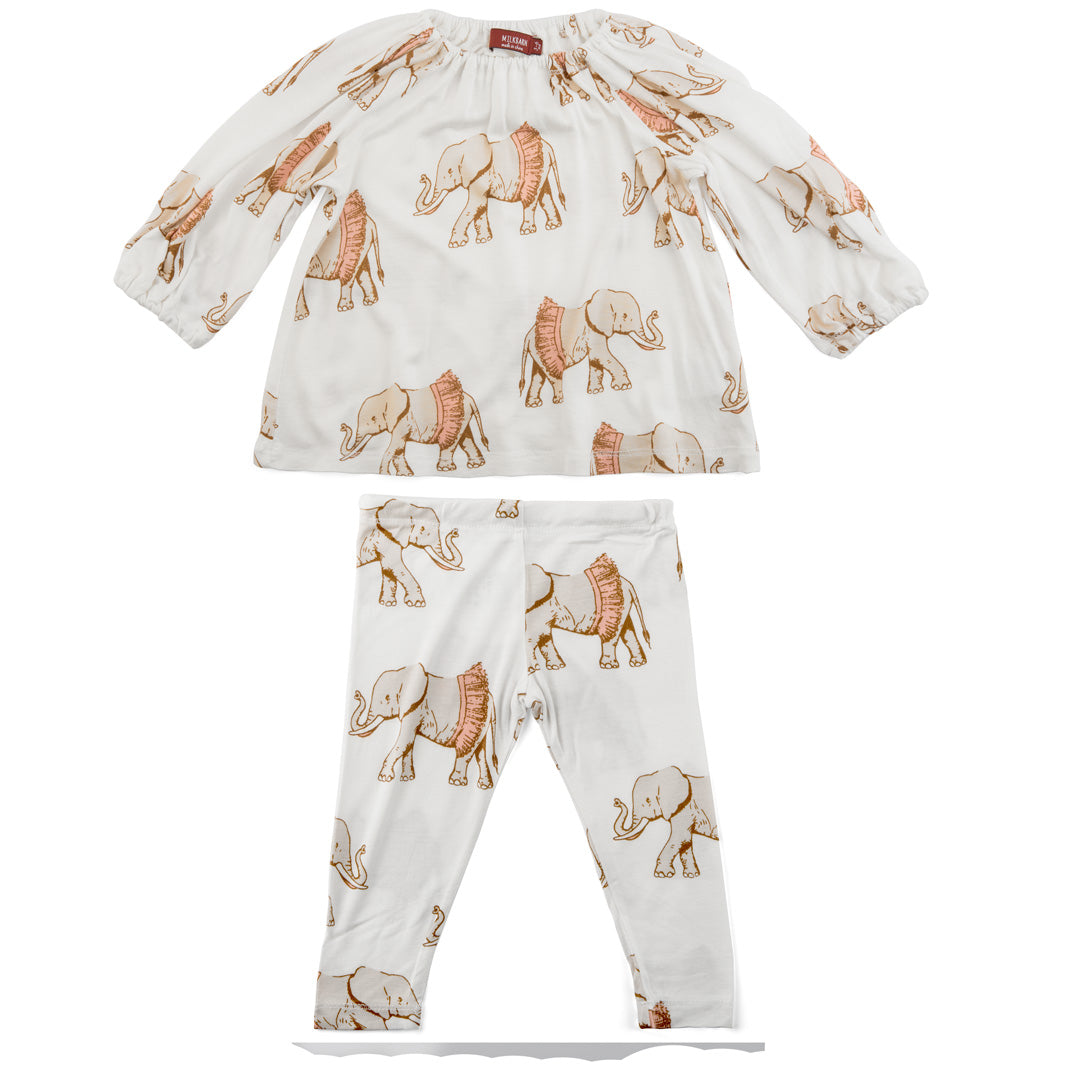Tutu Elephant Bamboo Dress & Legging Set