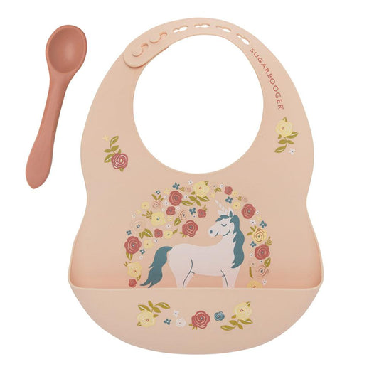 Unicorn Bib & Spoon Set