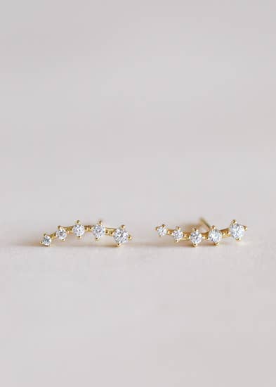 White Crawler Stud Earrings