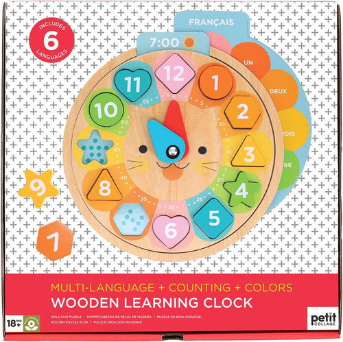 Multi Language Wooden Learning Clock
