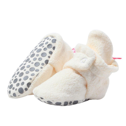 Cream Cozie Fleece Gripper Bootie