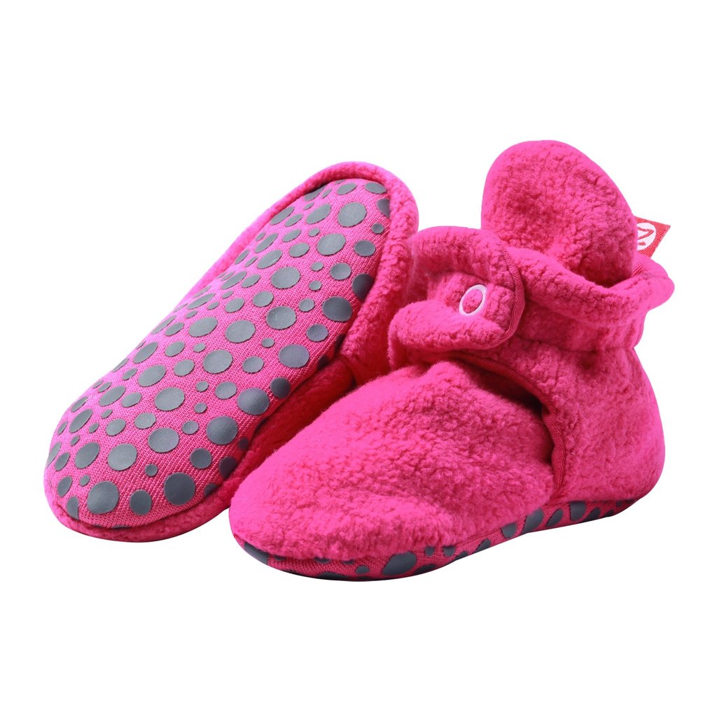 Fuchsia Cozie Fleece Gripper Bootie