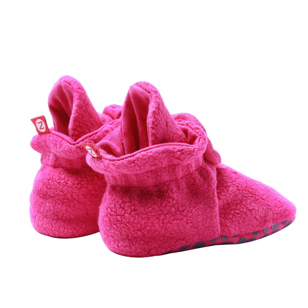 Fuchsia Cozie Fleece Gripper Bootie