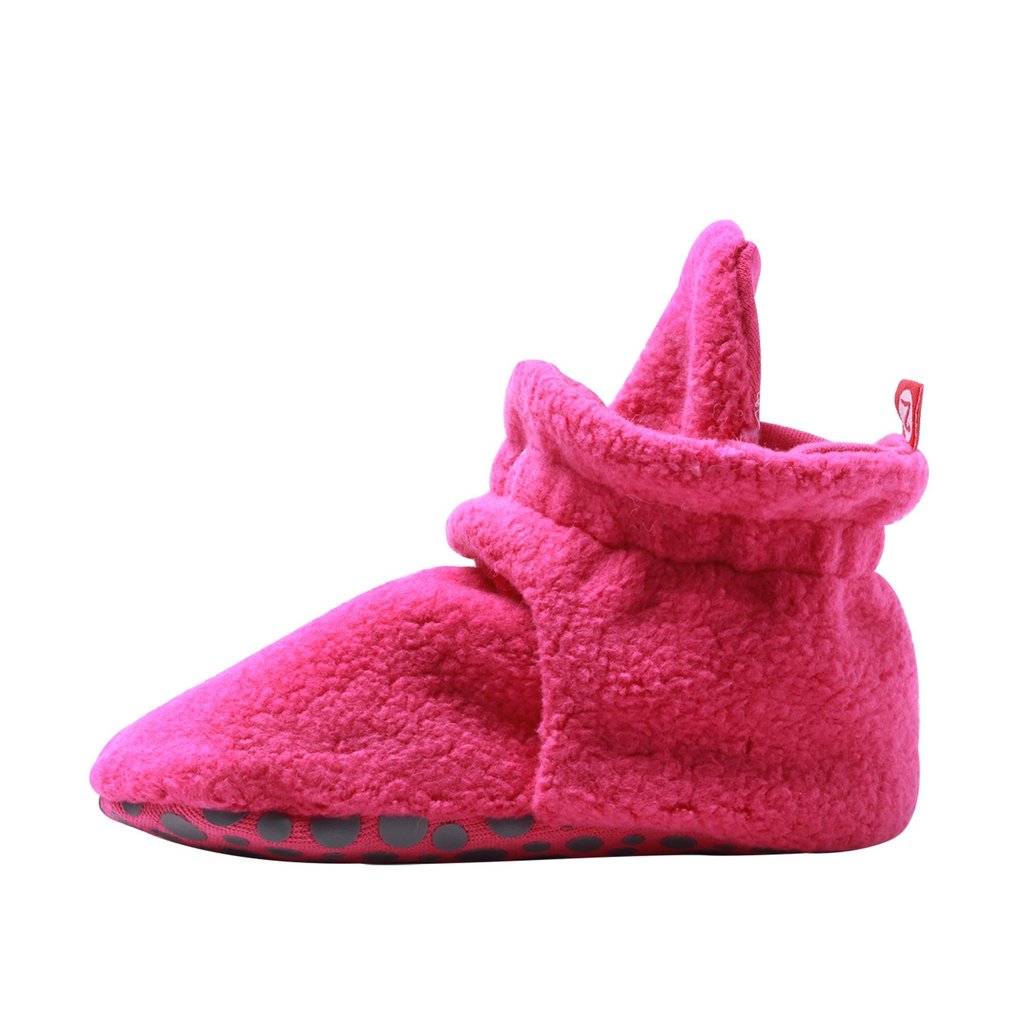 Fuchsia Cozie Fleece Gripper Bootie