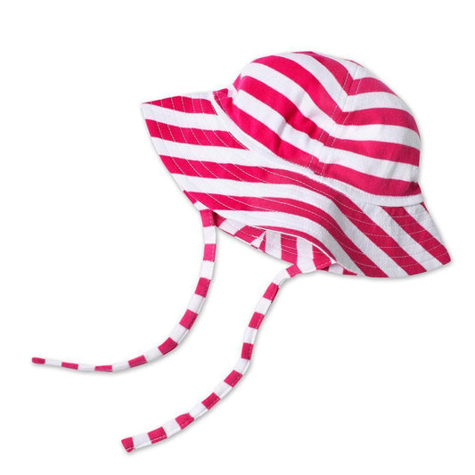 Fuchsia & White Stripe Organic Sun Hat