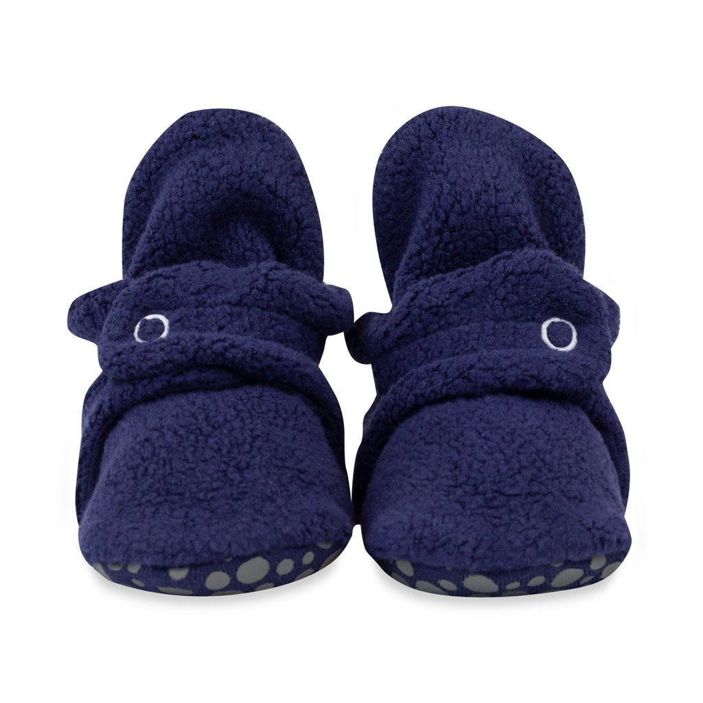 True Navy Cozie Fleece Gripper Bootie